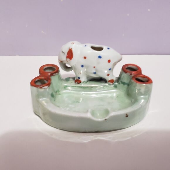 Ashtray Vintage Elephant Japanese Porcelain Figurine 4"×2"×2" - Picture 5 of 12